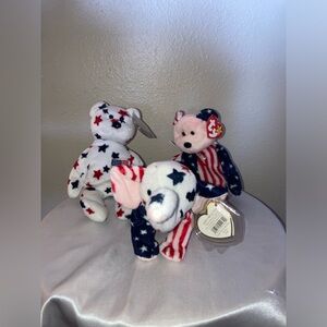 Ty Beanie baby collectibles | American themed| Righty, Glory, and Spangle NWT